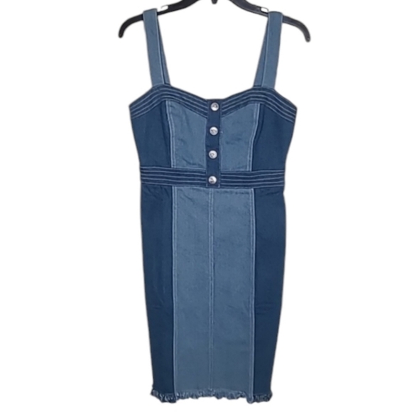 VENUS Dresses & Skirts - Venus Colorblock Denim Mini Dress